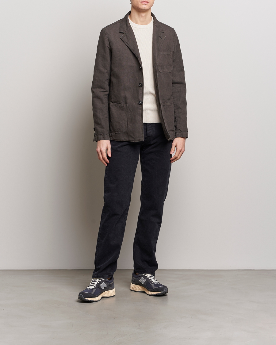 Herren | Jacken | Massimo Alba | Baglietto Washed Cotton Work Jacket Dark Brown