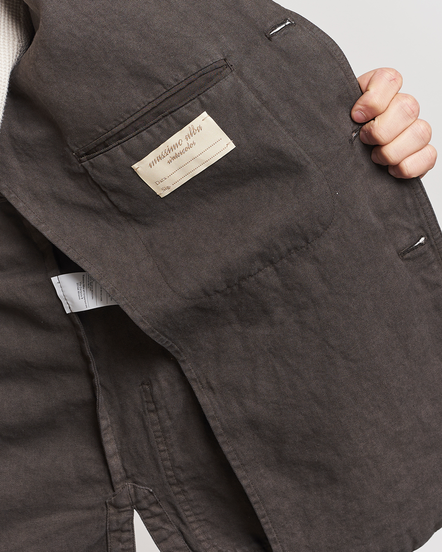Herren | Jacken | Massimo Alba | Baglietto Washed Cotton Work Jacket Dark Brown