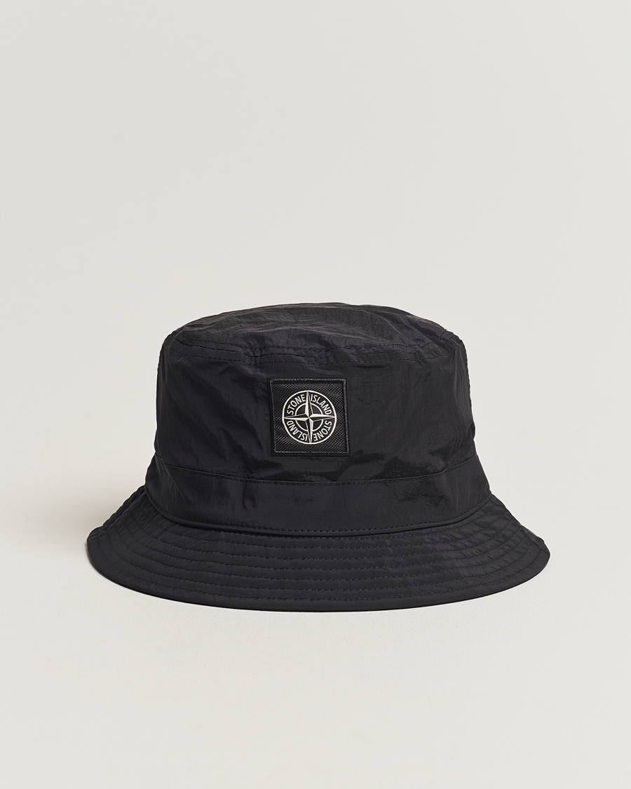 Herren | Stone Island Logo Bucket Hat Black | Stone Island | Logo Bucket Hat Black