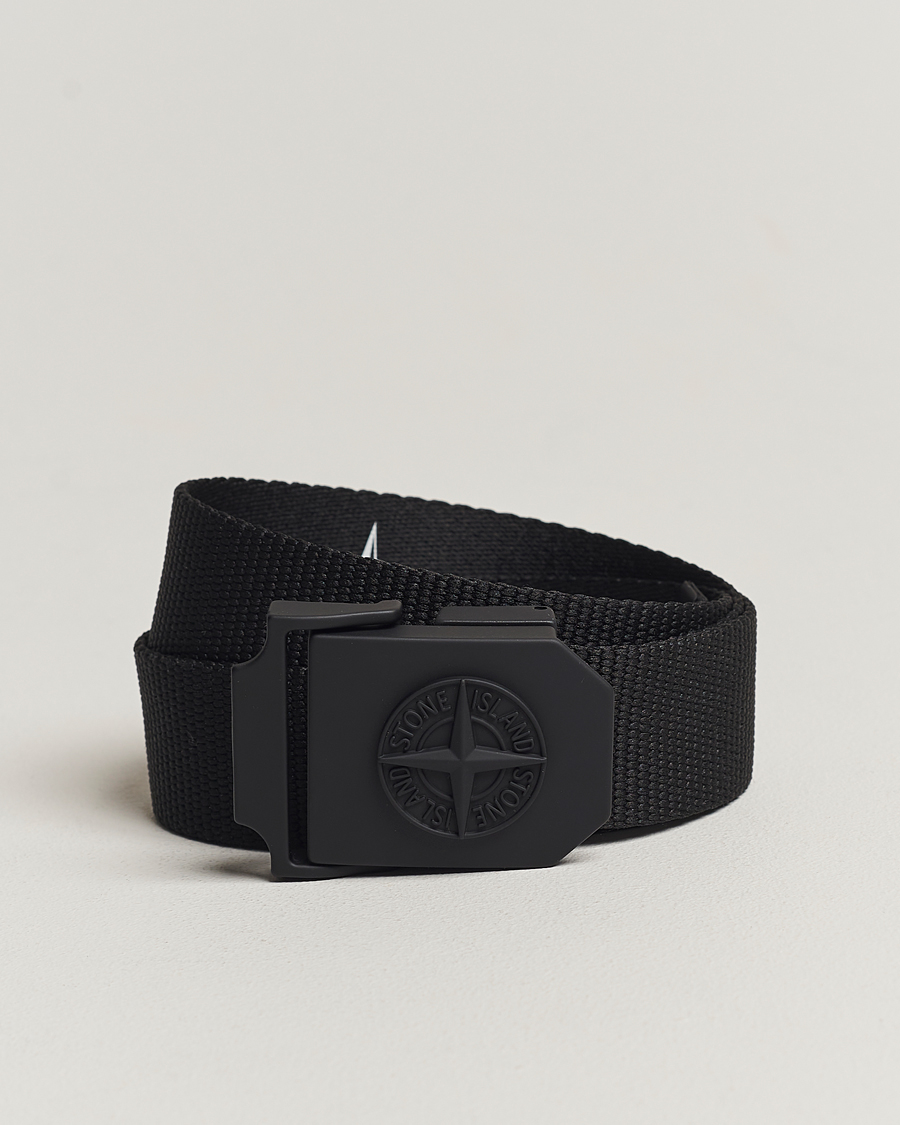 Herren | Stone Island Textile Belt Black | Stone Island | Textile Belt Black