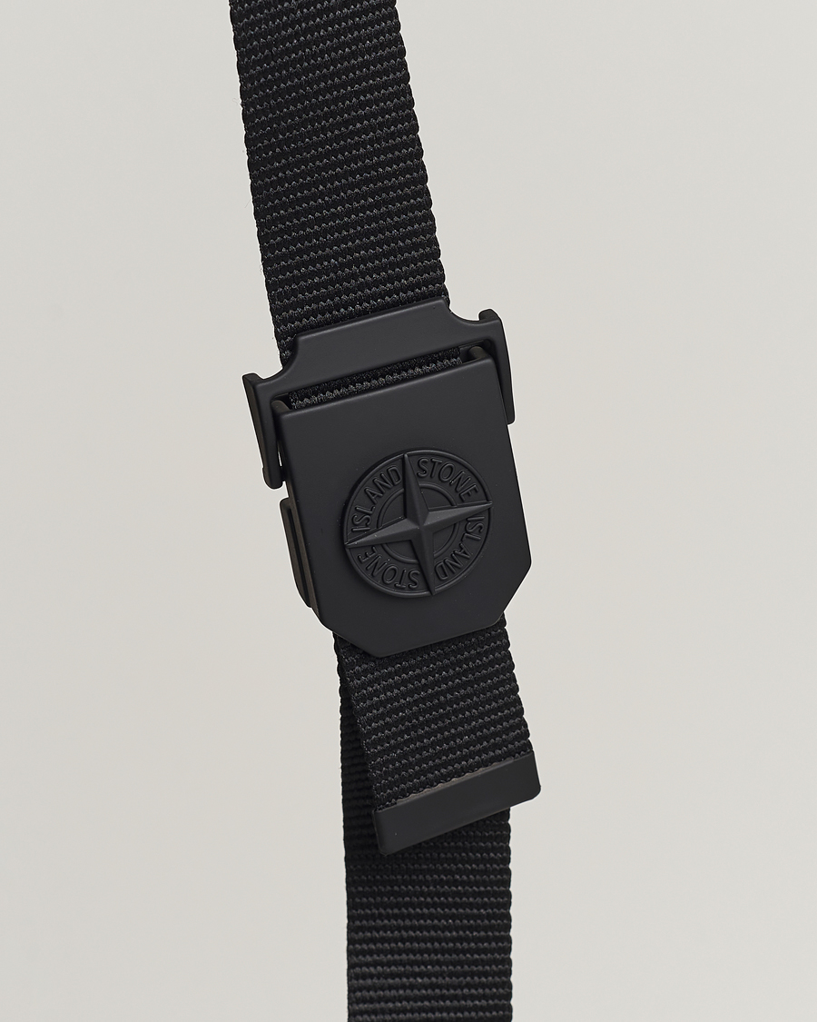 Herren | Stone Island Textile Belt Black | Stone Island | Textile Belt Black