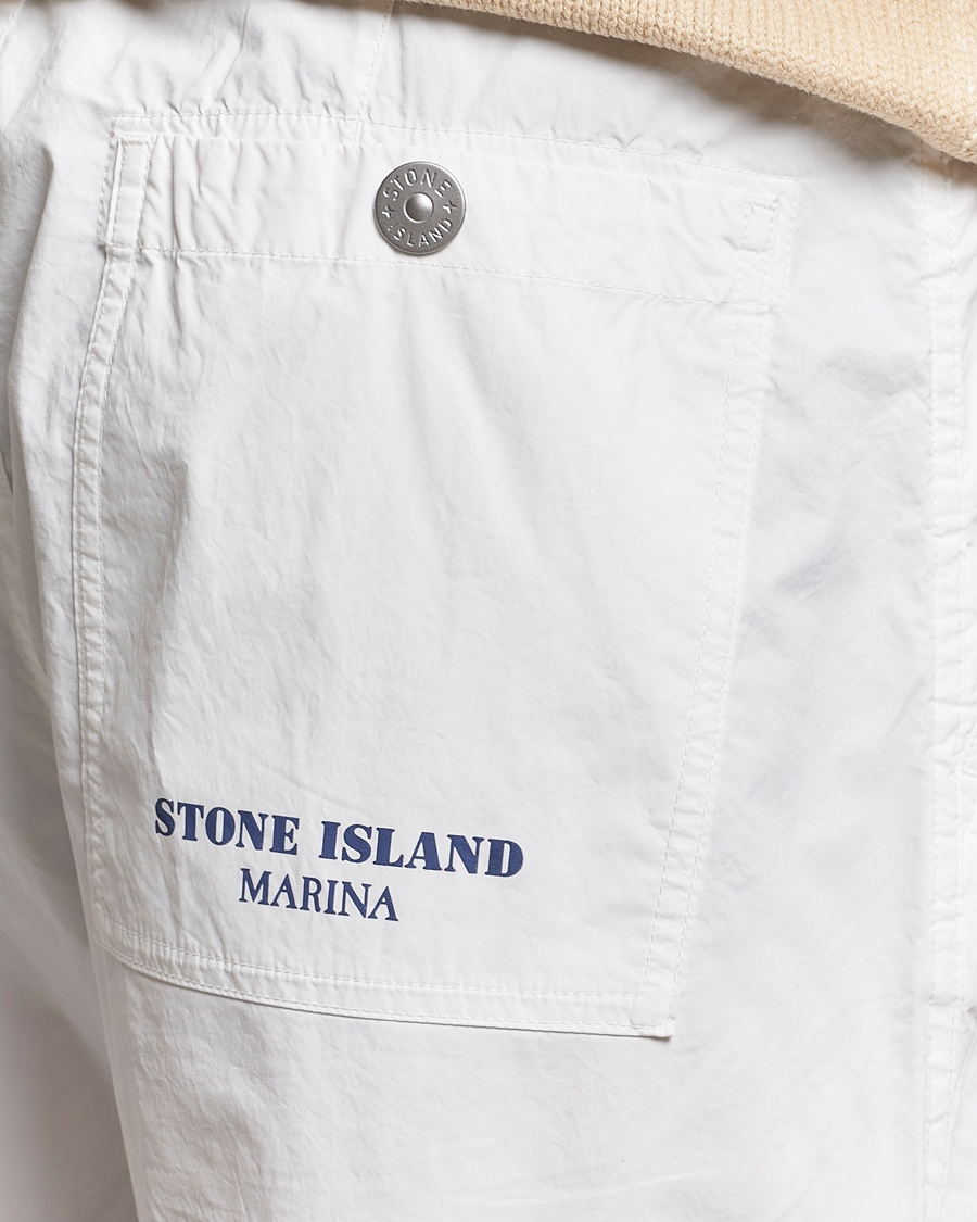 Herren | Hosen | Stone Island | Marina Washed Cotton Canvas Trousers White