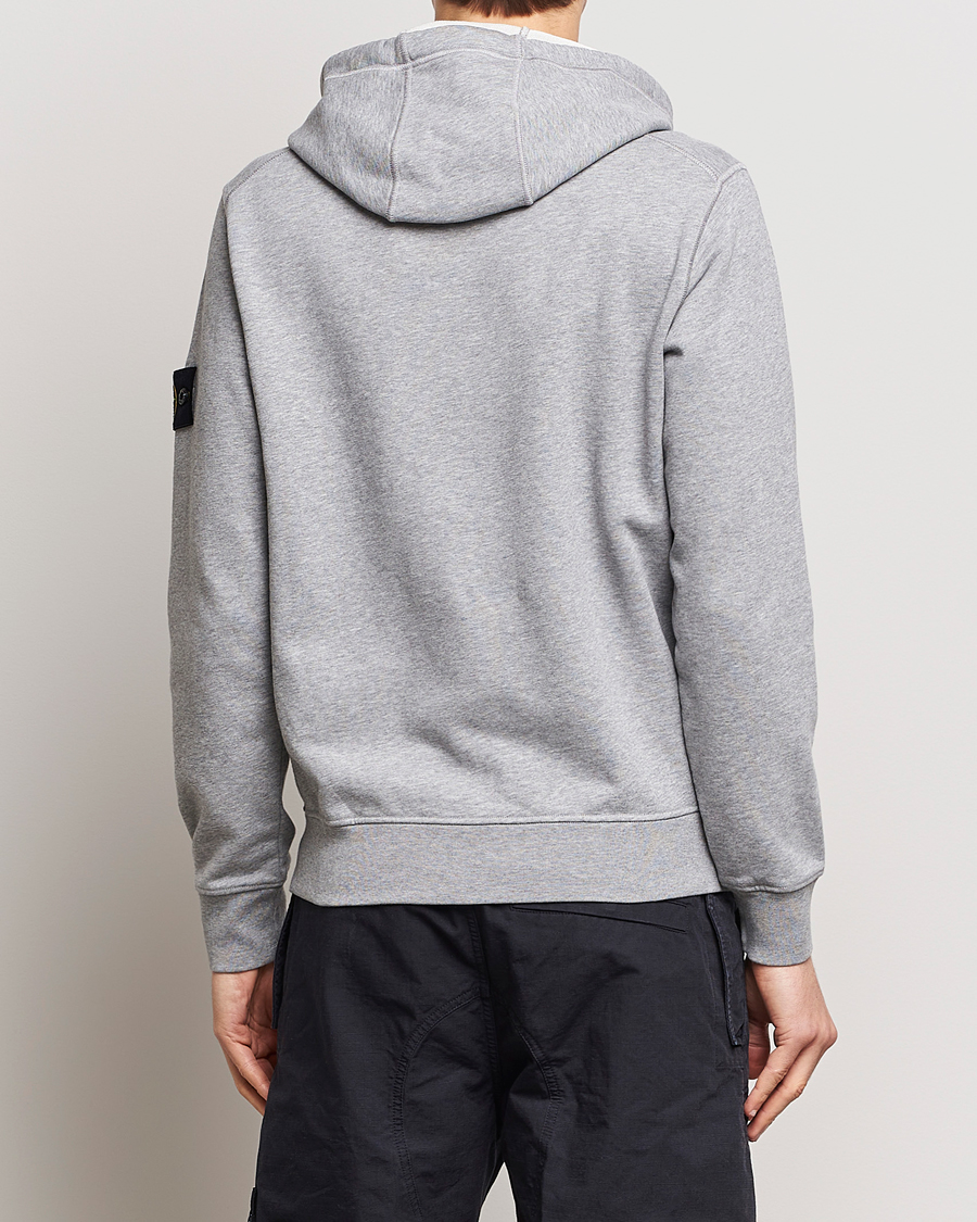 Herren | Pullover | Stone Island | Garment Dyed Cotton Fleece Full Zip Hood Melange Grey