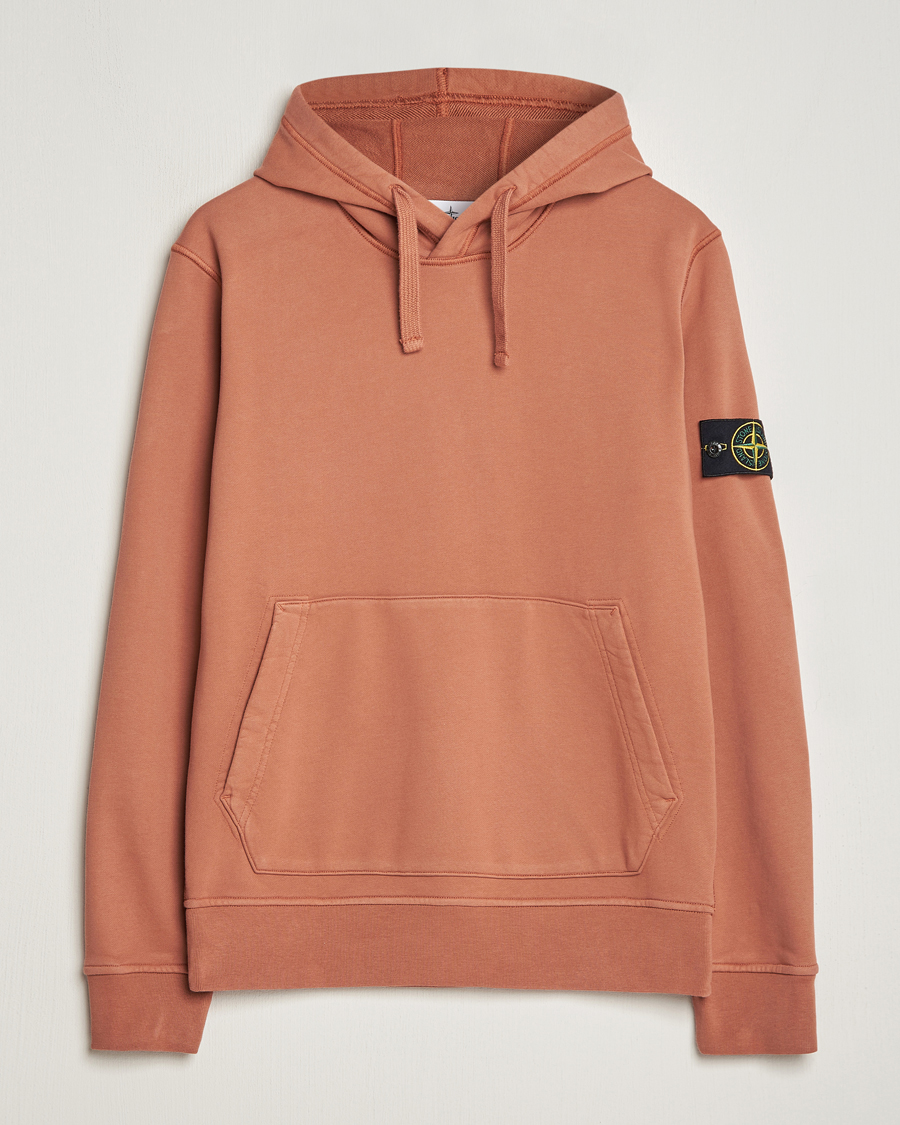 Herren | Pullover | Stone Island | Garment Dyed Cotton Fleece Hood Rust