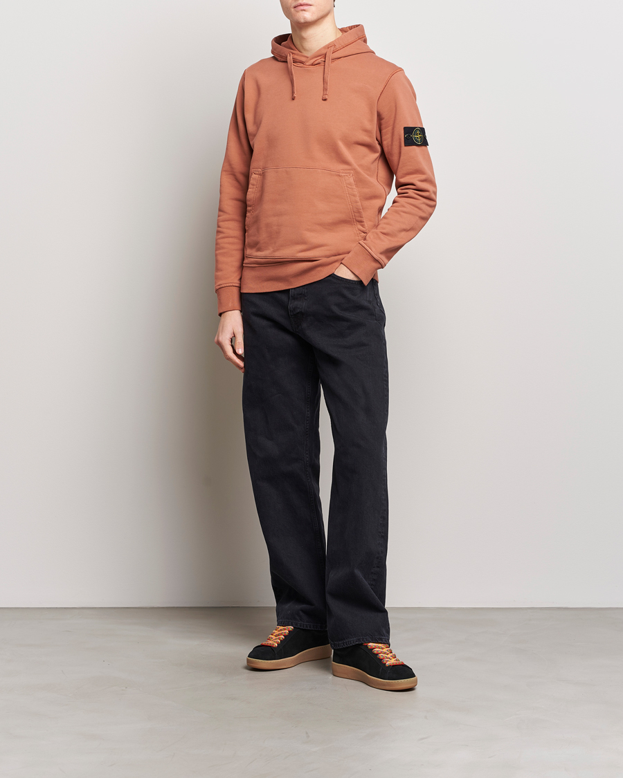 Herren | Pullover | Stone Island | Garment Dyed Cotton Fleece Hood Rust