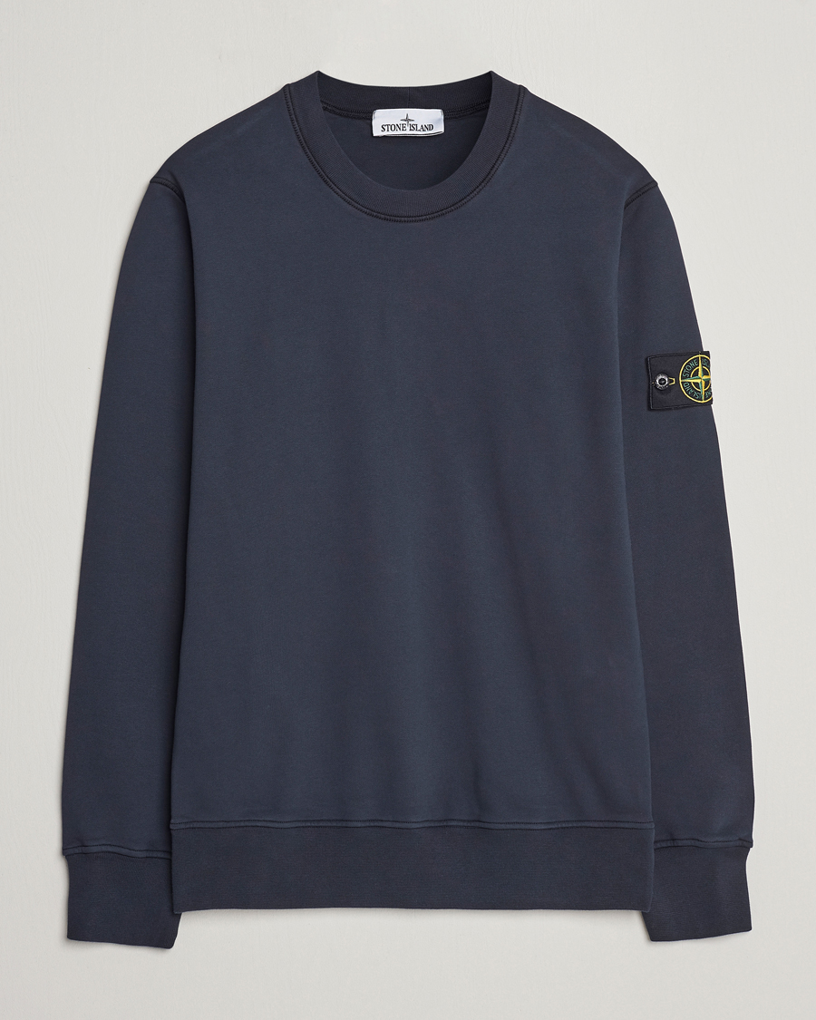 Herren | Pullover | Stone Island | Garment Dyed Cotton Sweatshirt Navy Blue
