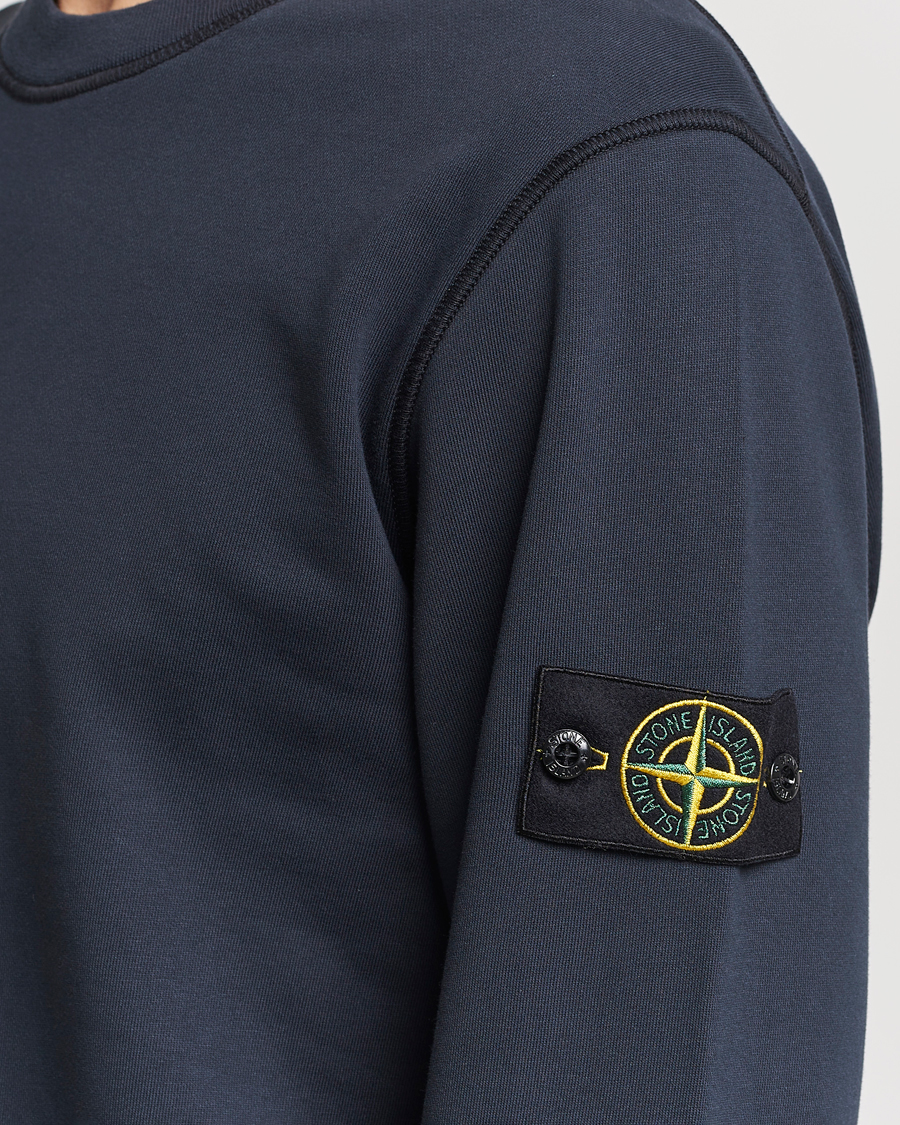 Herren | Pullover | Stone Island | Garment Dyed Cotton Sweatshirt Navy Blue