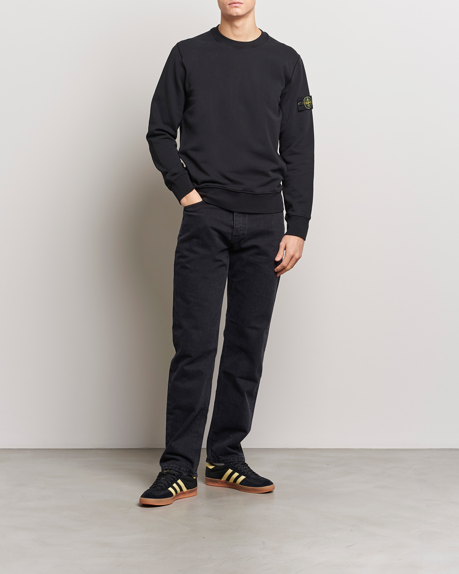 Herren | Pullover | Stone Island | Garment Dyed Cotton Sweatshirt Black