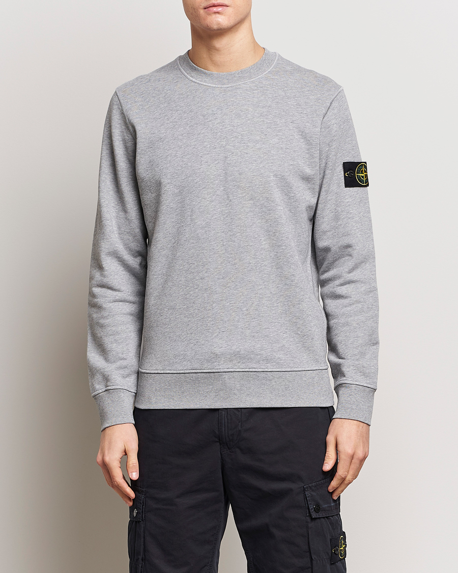 Herren | Pullover | Stone Island | Garment Dyed Cotton Sweatshirt Melange Grey