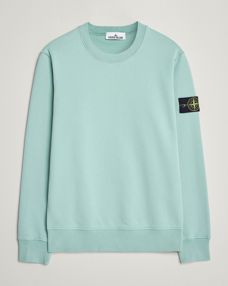 Herren | Pullover | Stone Island | Garment Dyed Cotton Sweatshirt Light Green