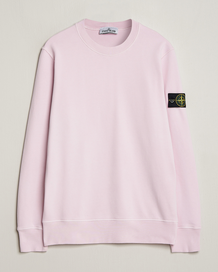 Herren | Pullover | Stone Island | Garment Dyed Cotton Sweatshirt Pink