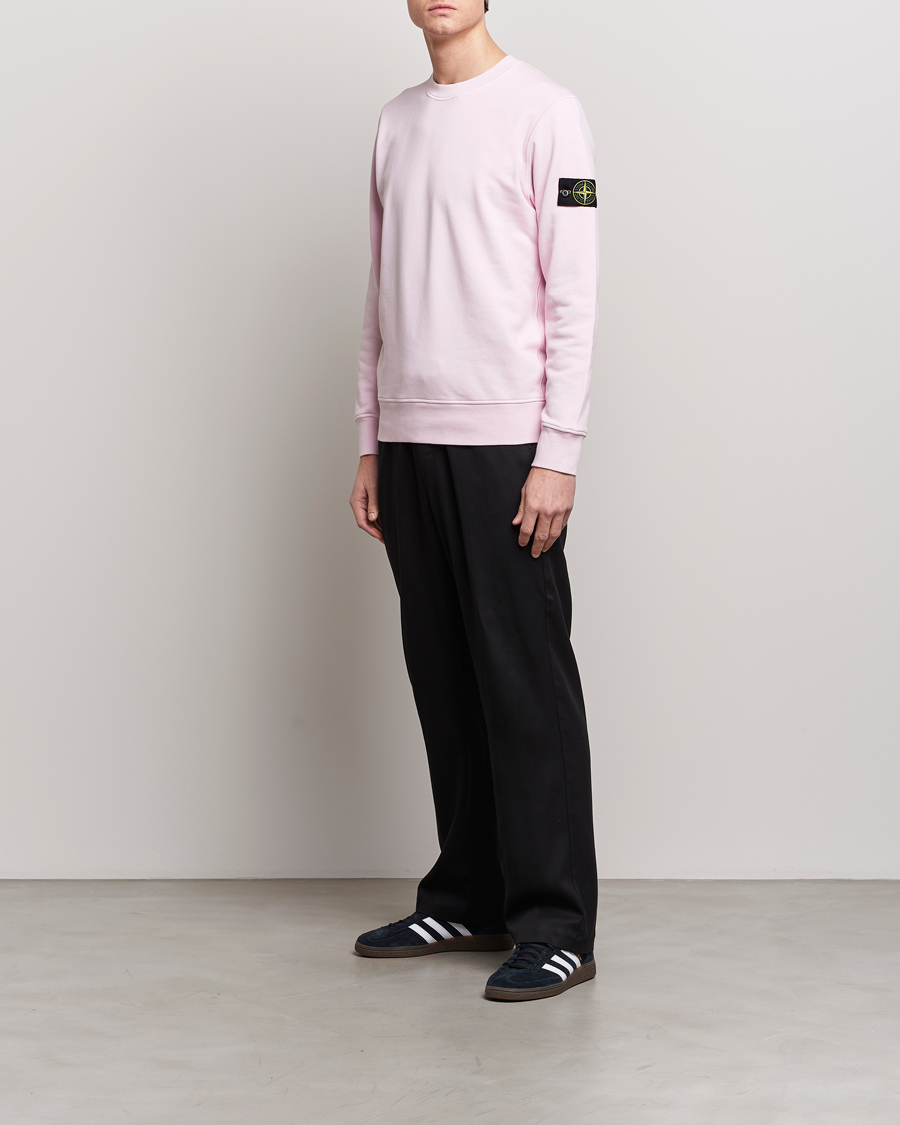 Herren | Pullover | Stone Island | Garment Dyed Cotton Sweatshirt Pink