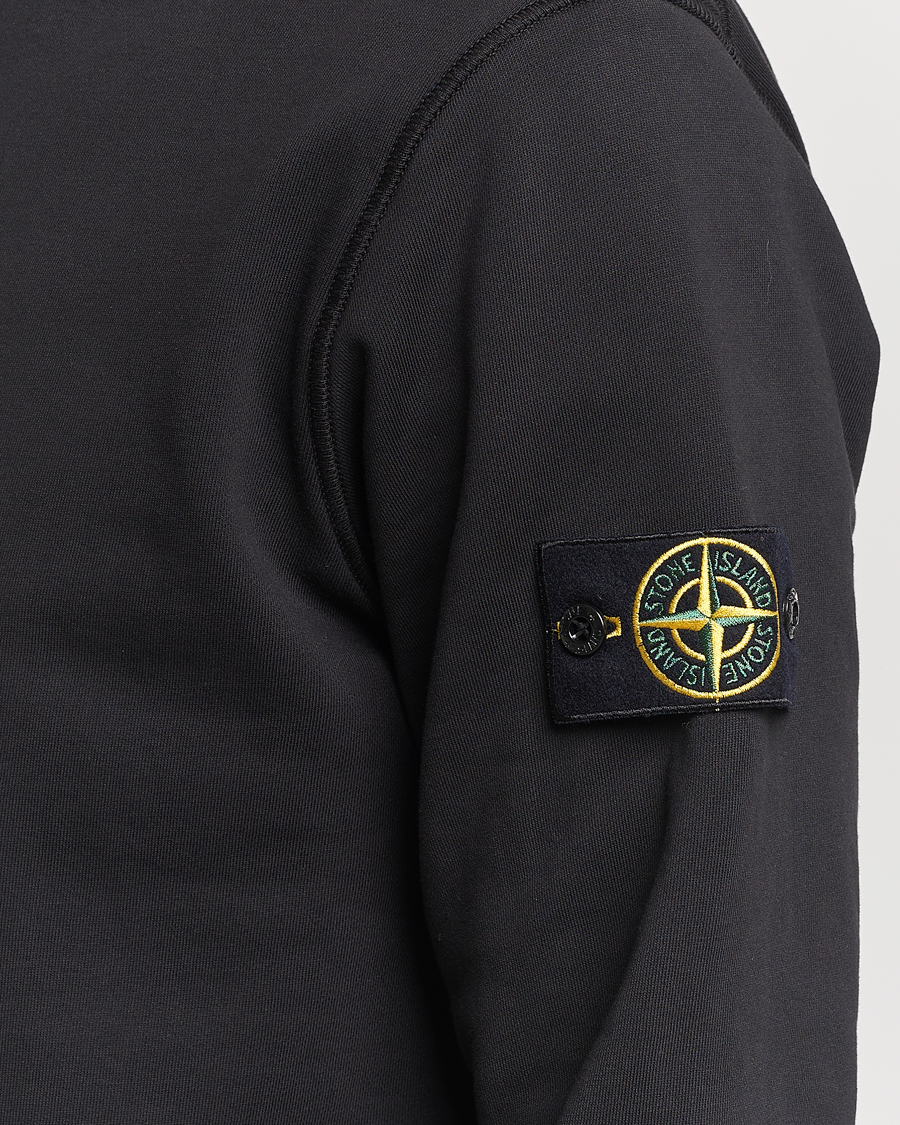 Herren | Pullover | Stone Island | Garment Dyed Cotton Half Zip Black