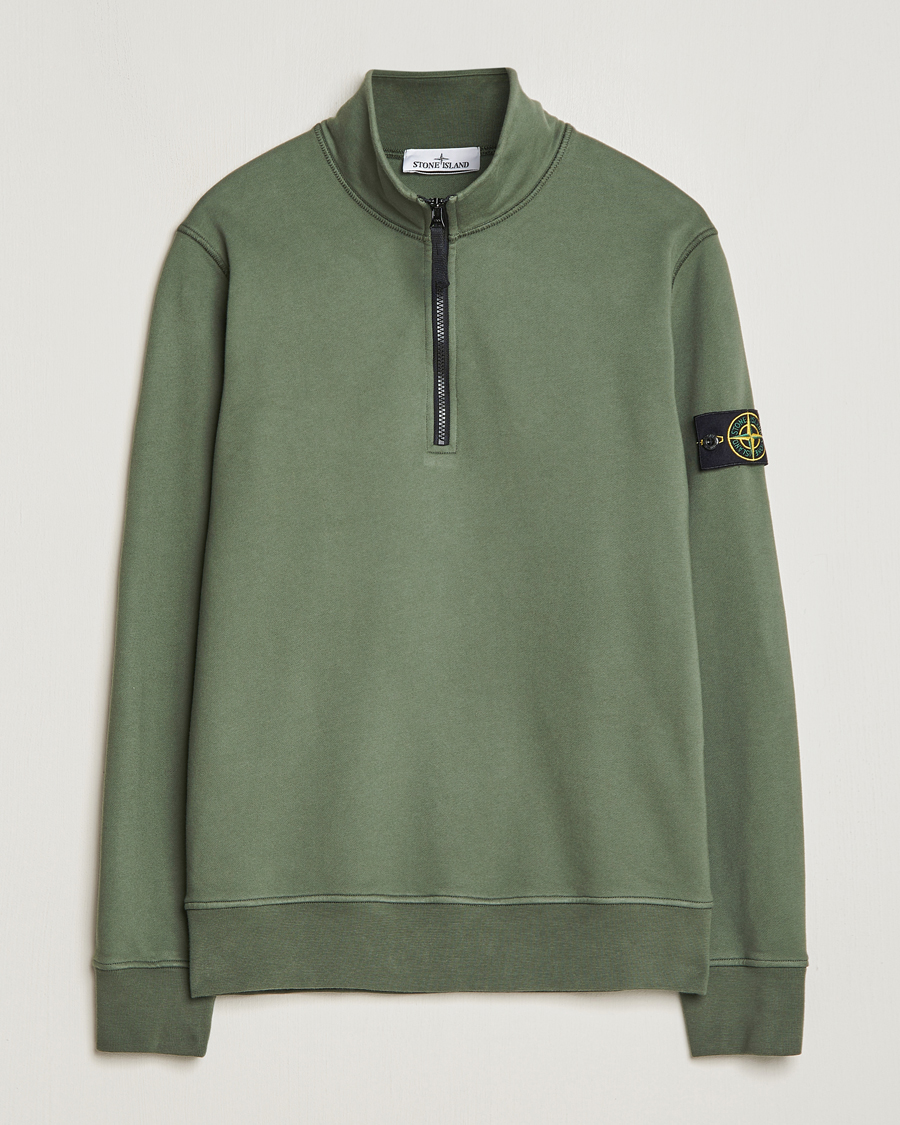Herren | Pullover | Stone Island | Garment Dyed Cotton Half Zip Musk