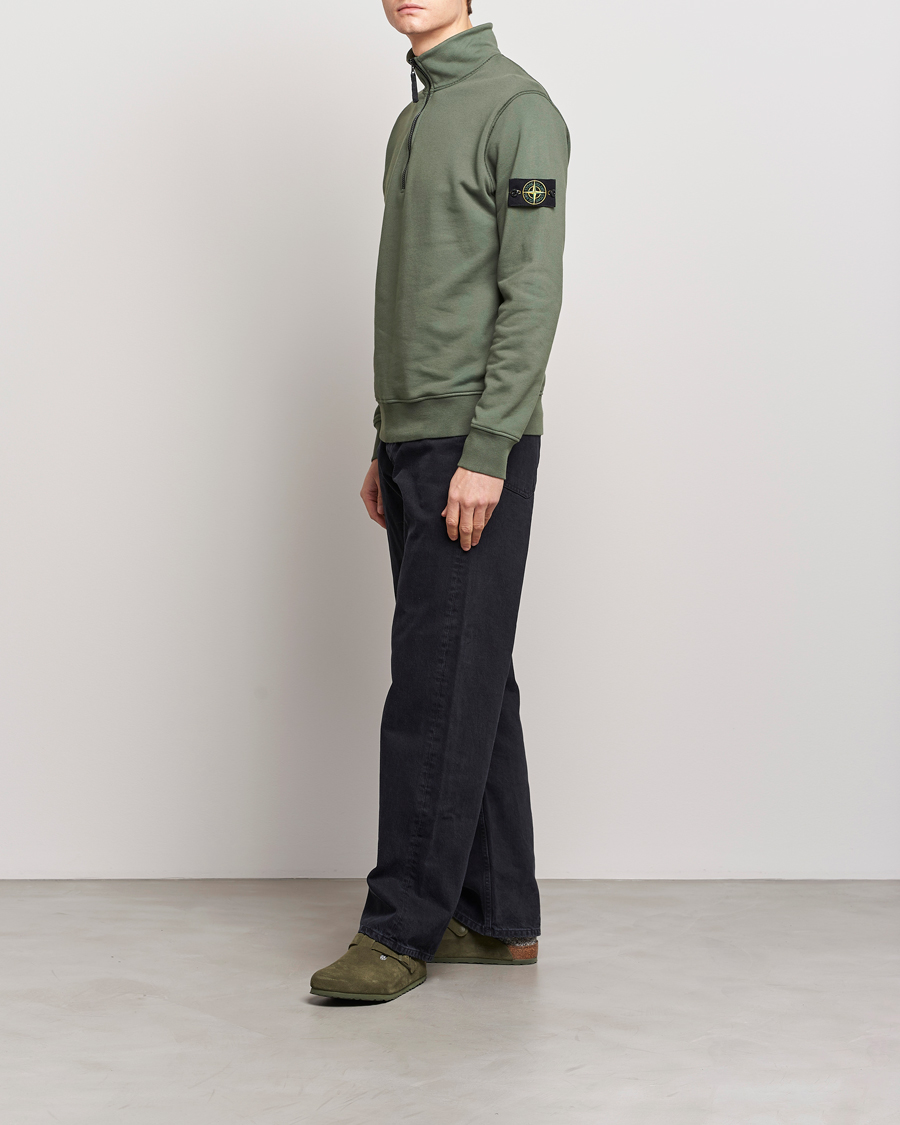 Herren | Pullover | Stone Island | Garment Dyed Cotton Half Zip Musk
