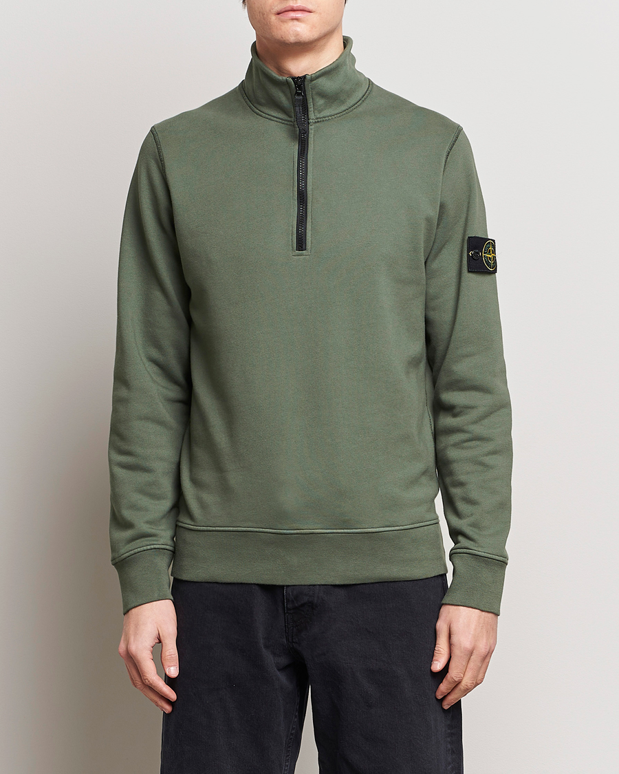 Herren | Pullover | Stone Island | Garment Dyed Cotton Half Zip Musk
