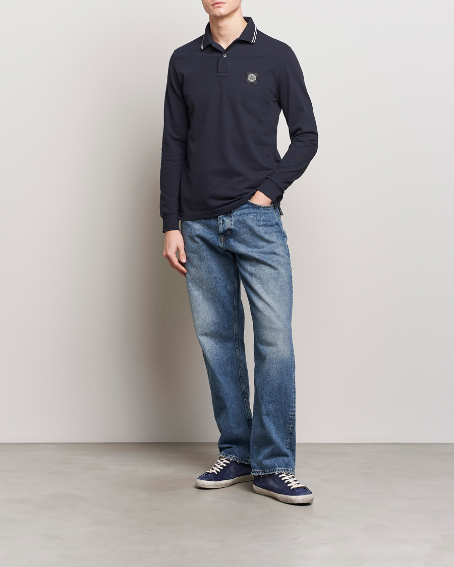 Herren | Pullover | Stone Island | Organic Cotton Stretch Pique Navy Blue