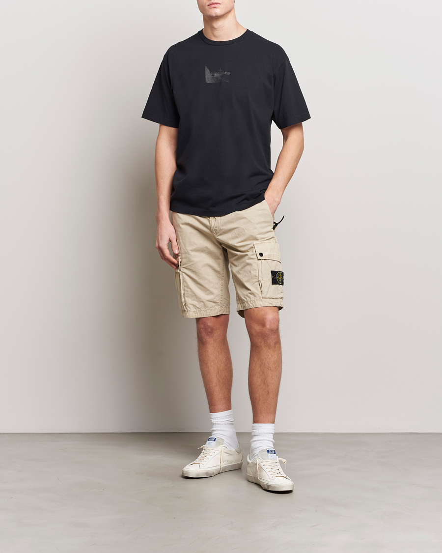 Herren | T-Shirts | Stone Island | Reflective Two Print Cotton T-Shirt Black