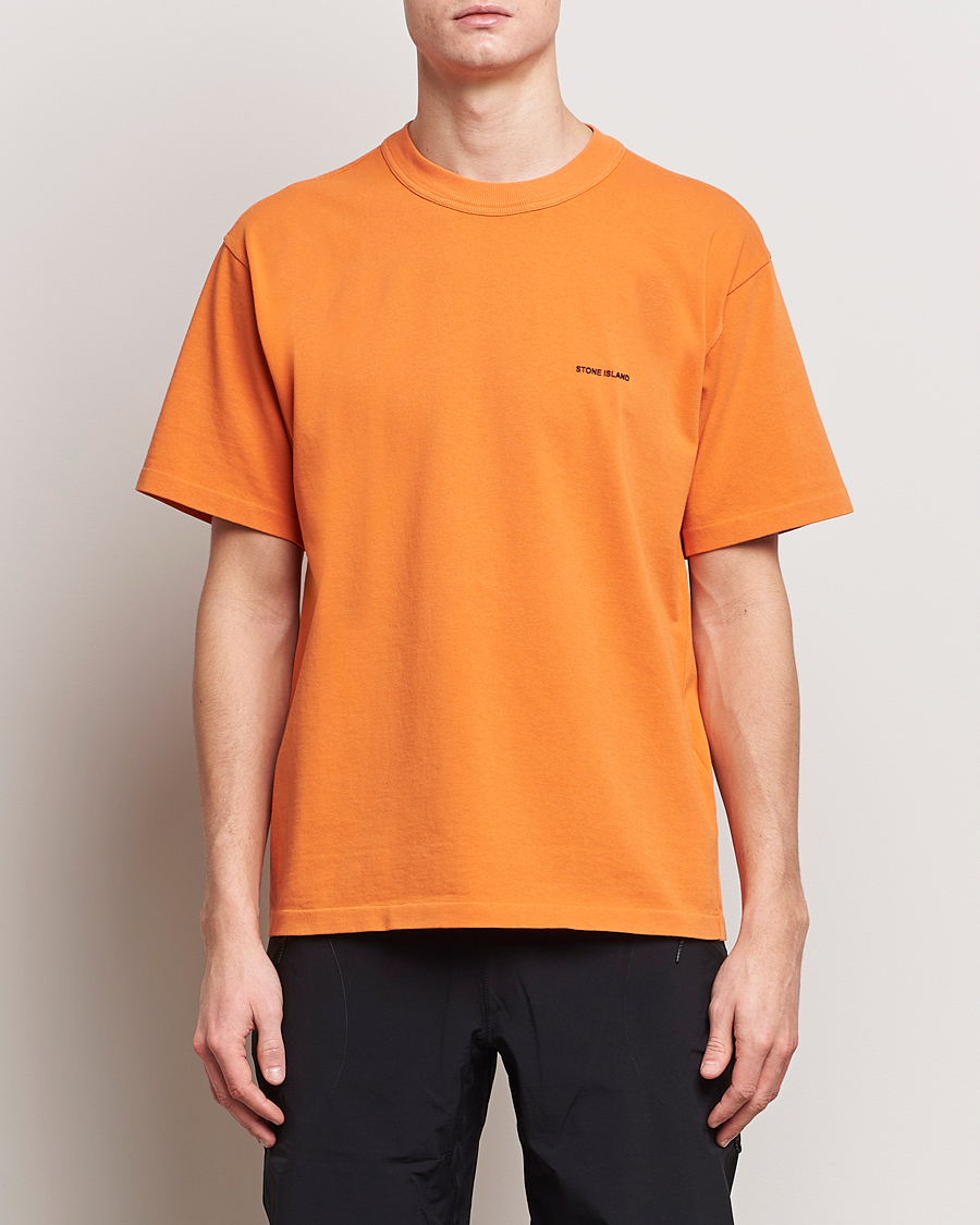 Herren | T-Shirts | Stone Island | Cotton Jersey Small Logo T-Shirt Orange