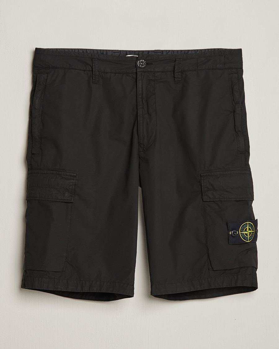 Herren | Shorts | Stone Island | Stretch Cotton Tela Regular Fit Cargo Shorts Black
