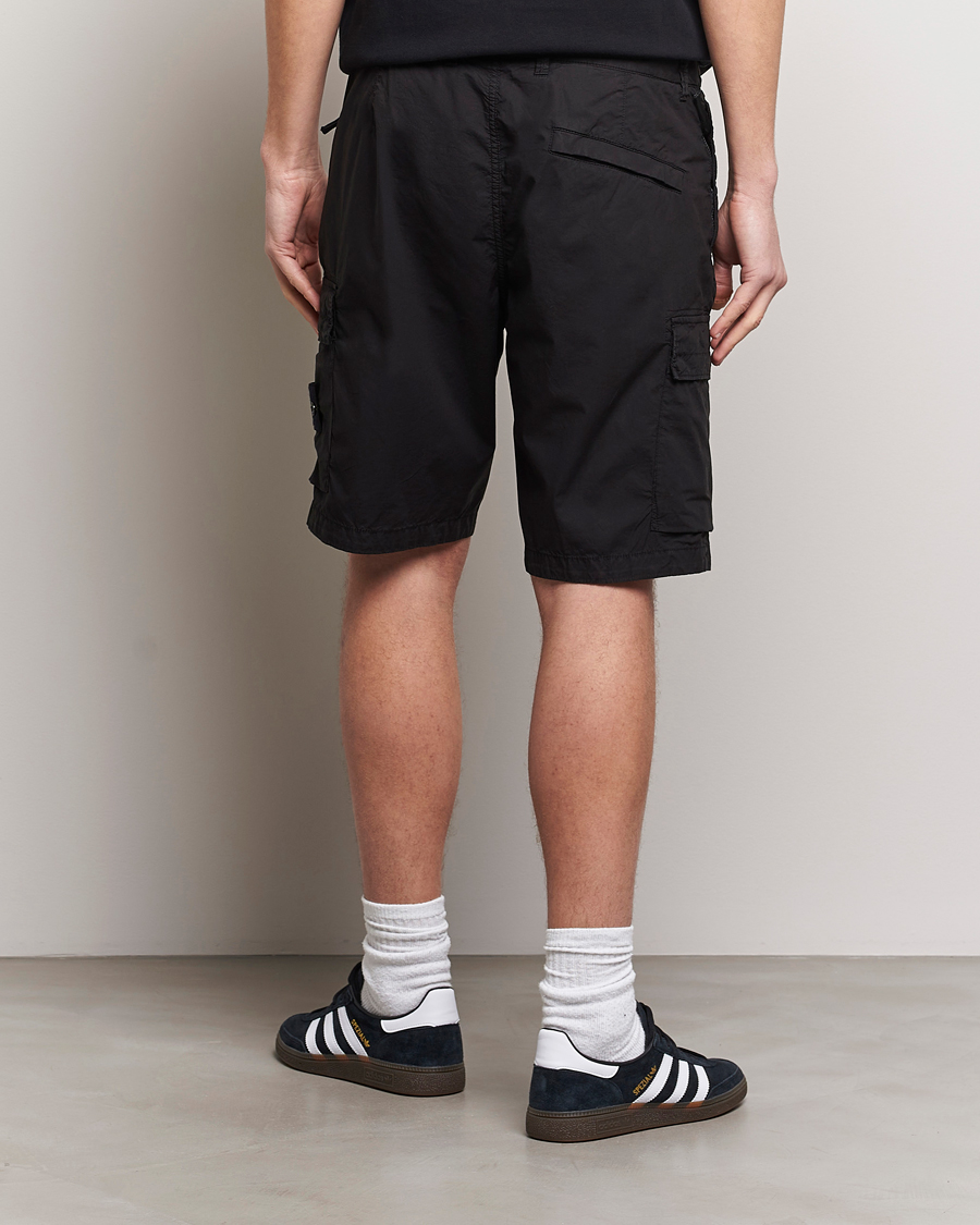 Herren | Shorts | Stone Island | Stretch Cotton Tela Regular Fit Cargo Shorts Black