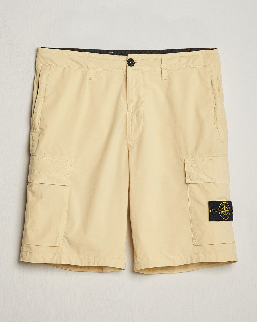 Herren | Shorts | Stone Island | Stretch Cotton Tela Regular Fit Cargo Shorts Beige
