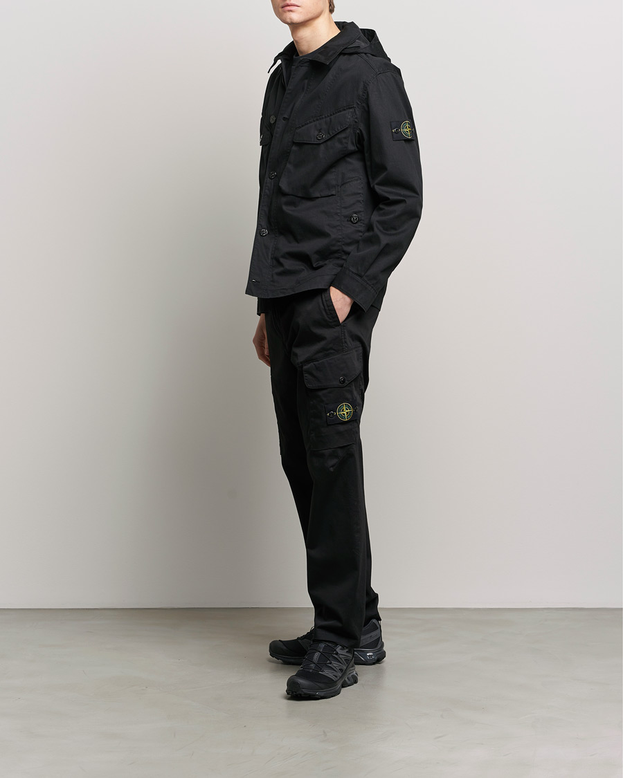Herren | Hosen | Stone Island | Stretch Satin Cargo Pants Black