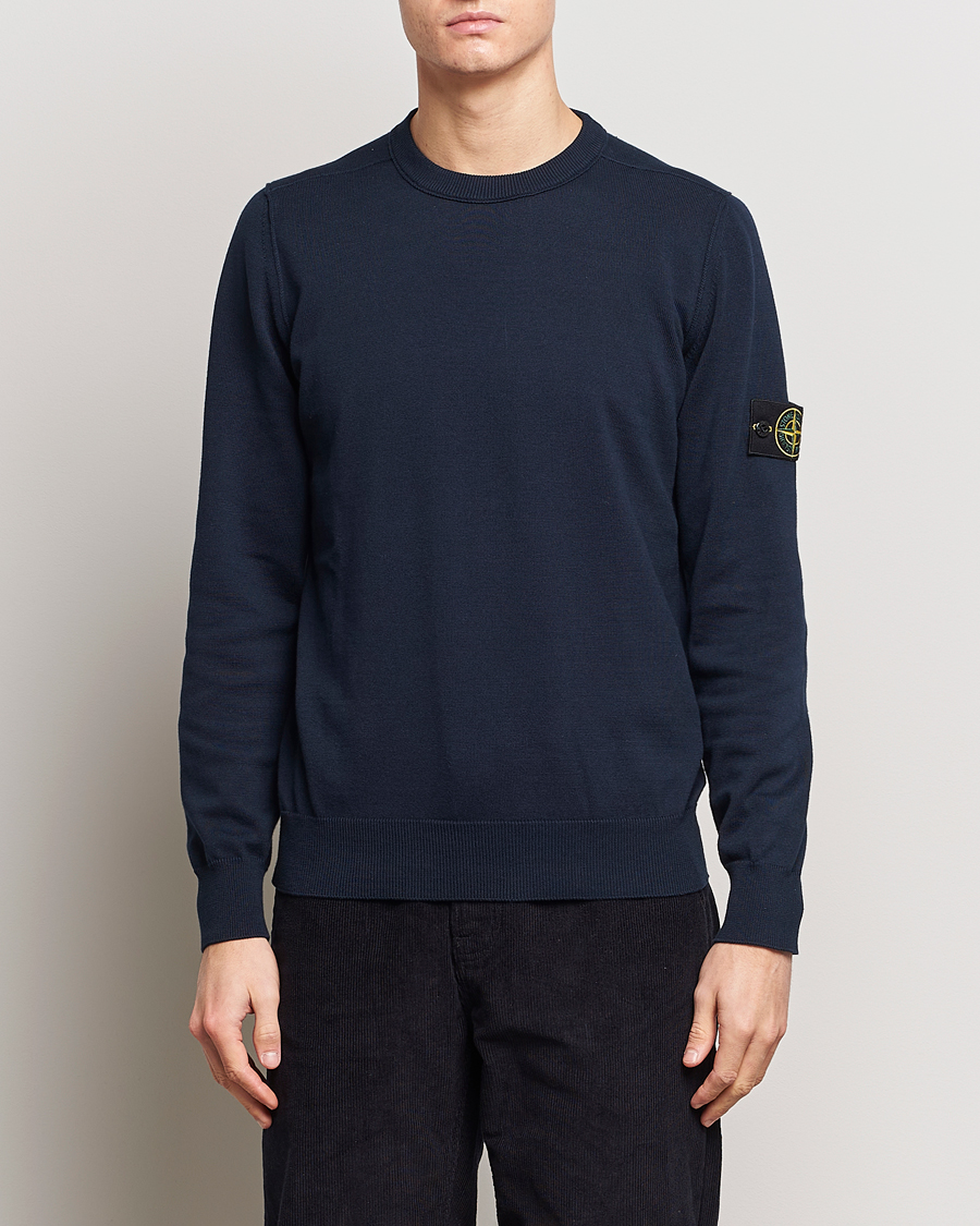 Herren | Pullover | Stone Island | Soft Organic Cotton Crew Neck Navy Blue