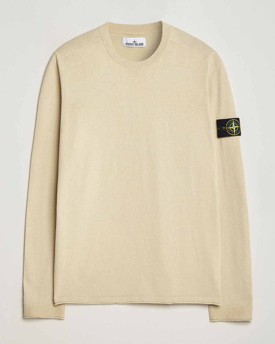 Herren | Pullover | Stone Island | Raw Hand Organic Cotton Crew Neck Natural Beige