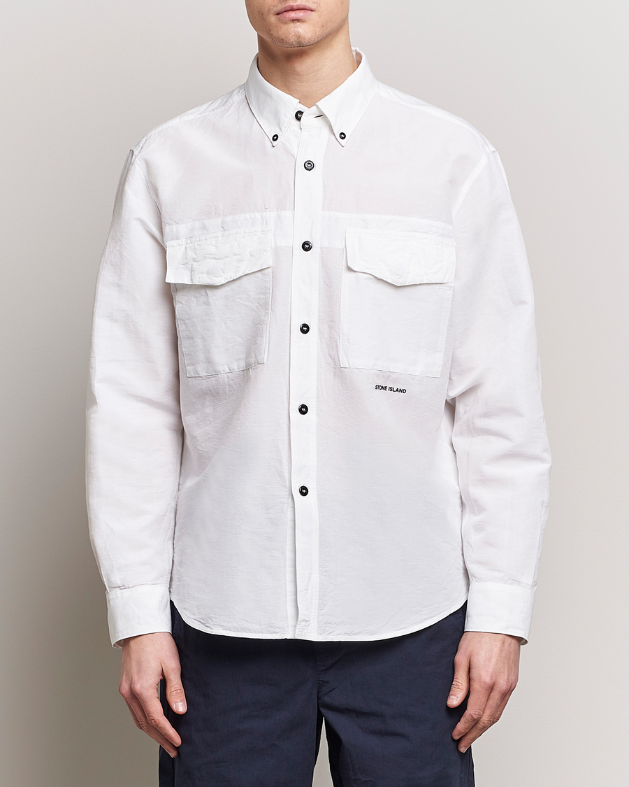 Herren | Kleidung | Stone Island | Cotton/Hemp Pocket Overshirt White