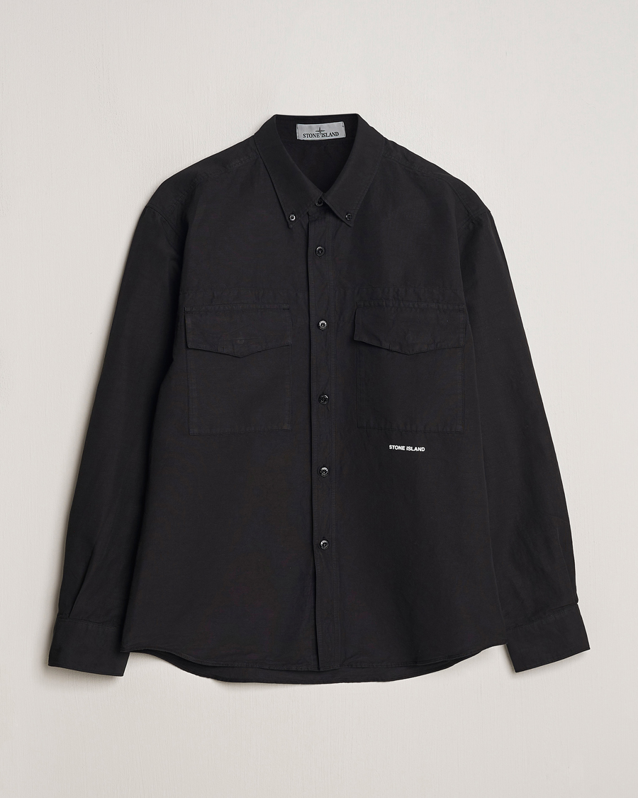 Herren | Hemden | Stone Island | Cotton/Hemp Pocket Overshirt Black