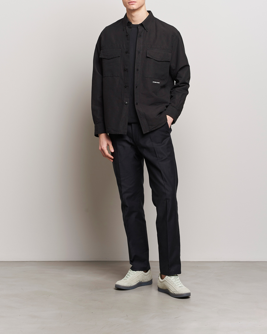 Herren | Hemden | Stone Island | Cotton/Hemp Pocket Overshirt Black