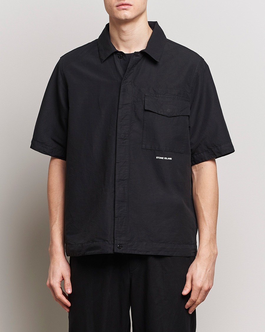 Herren | Aktuelle Marken | Stone Island | Cotton/Hemp Short Sleeve Shirts Black