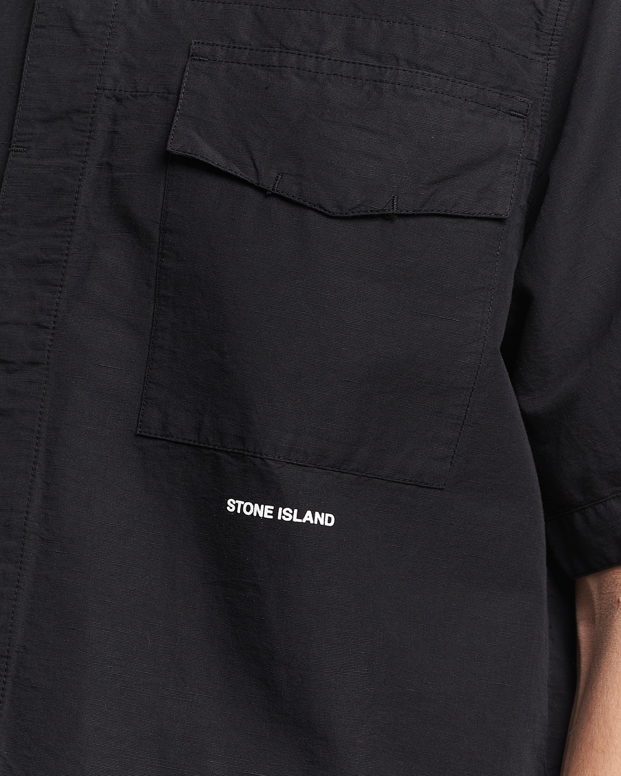 Herren | Hemden | Stone Island | Cotton/Hemp Short Sleeve Shirts Black