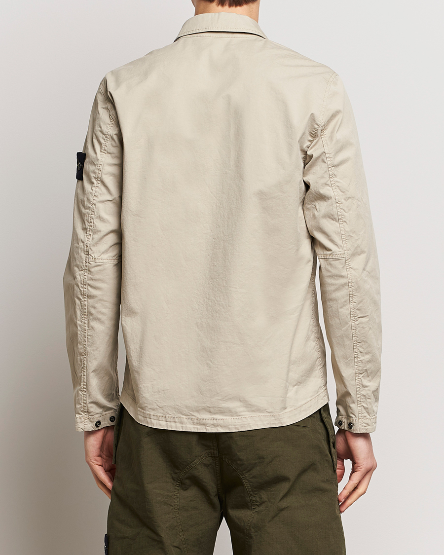 Herren | Hemden | Stone Island | Cotton Twill Stretch Zip Overshirt Sand
