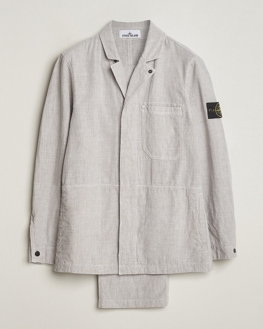 Herren | Anzüge | Stone Island | Linen Nylon Relaxed Suit Dove Grey