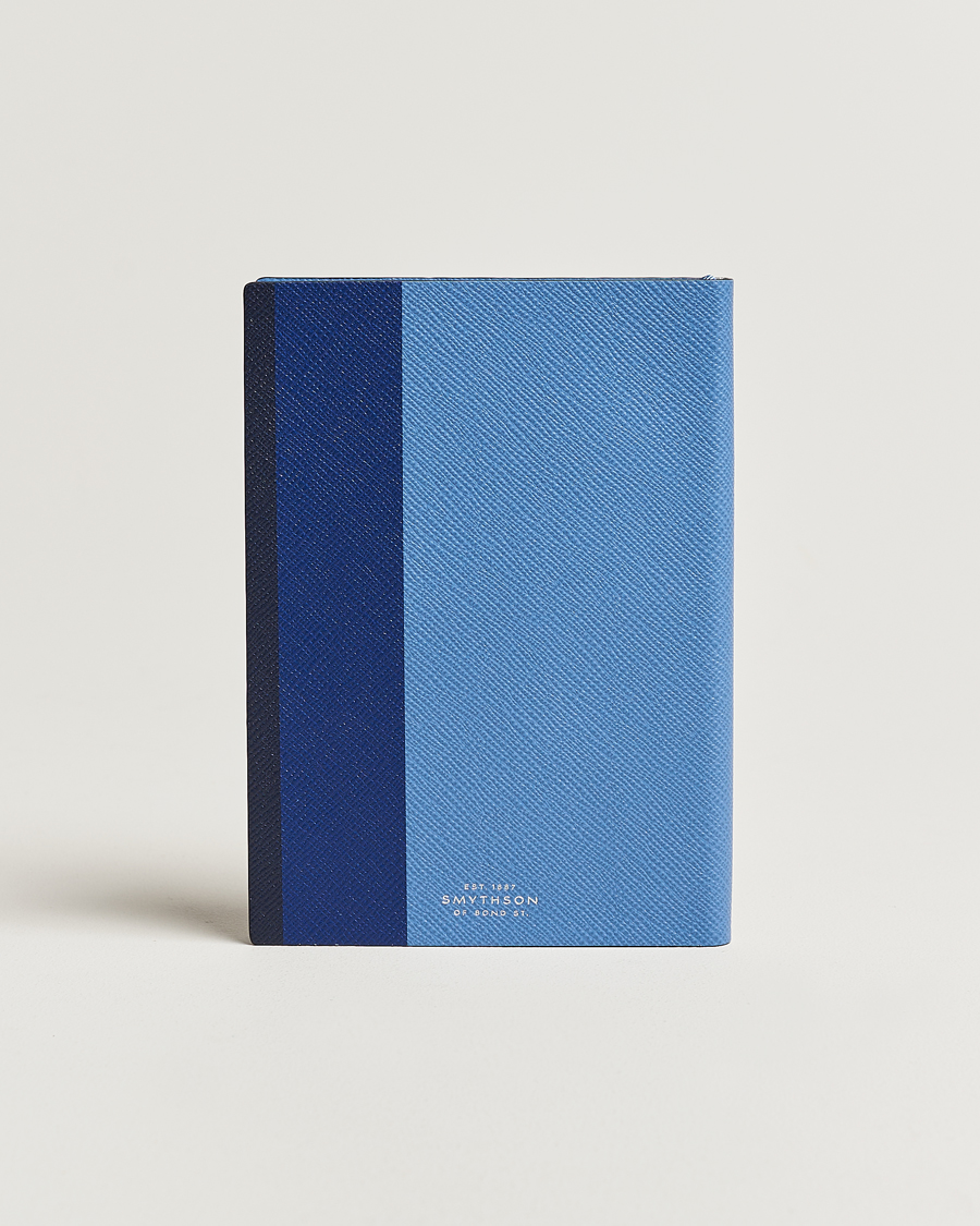 Herren | Notizbücher | Smythson | Soho Notebook Ribbon Stripe Nile Blue