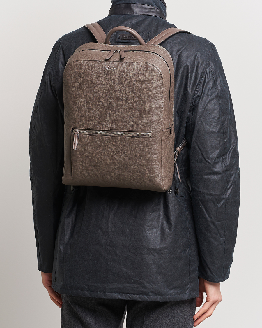 Herren | Smythson Ludlow Zip Around Backpack Dark Taupe | Smythson | Ludlow Zip Around Backpack Dark Taupe