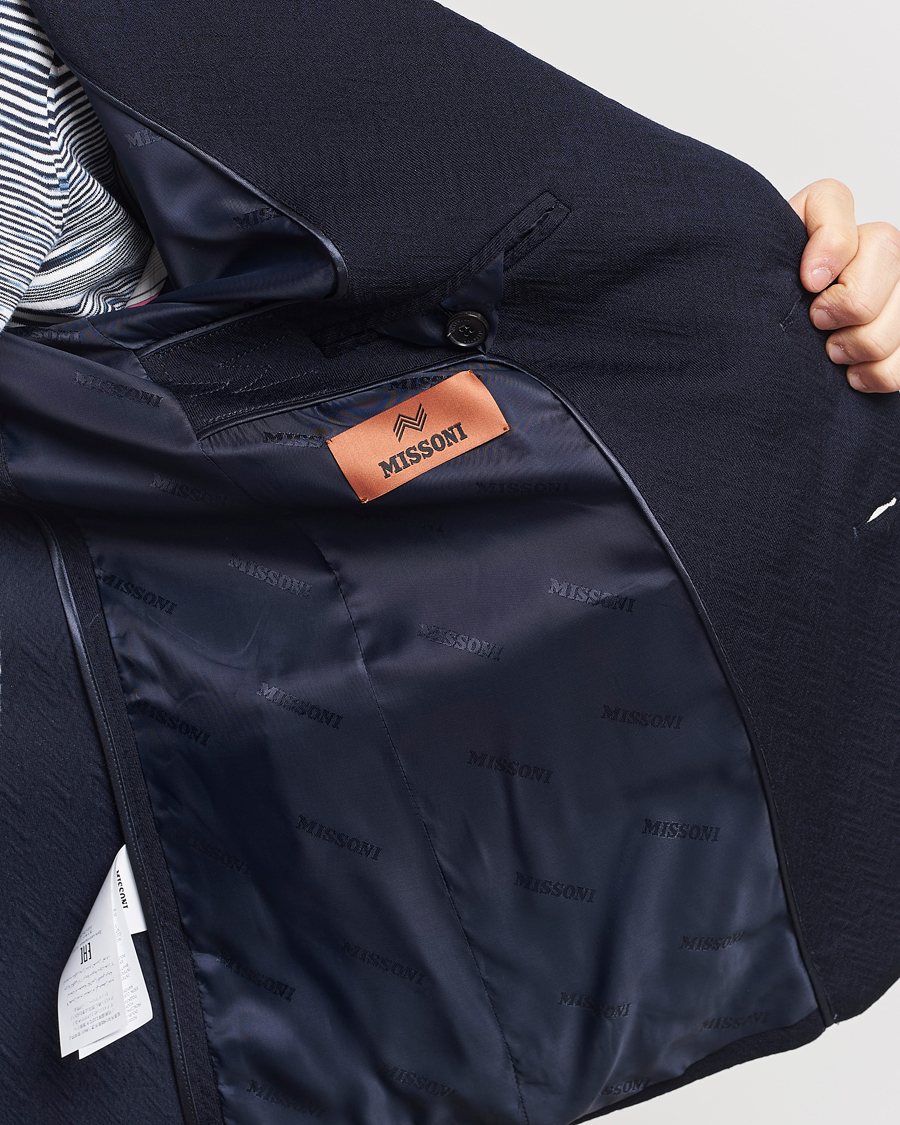 Herren | Sakkos | Missoni | Chevron Wool Blazer Navy