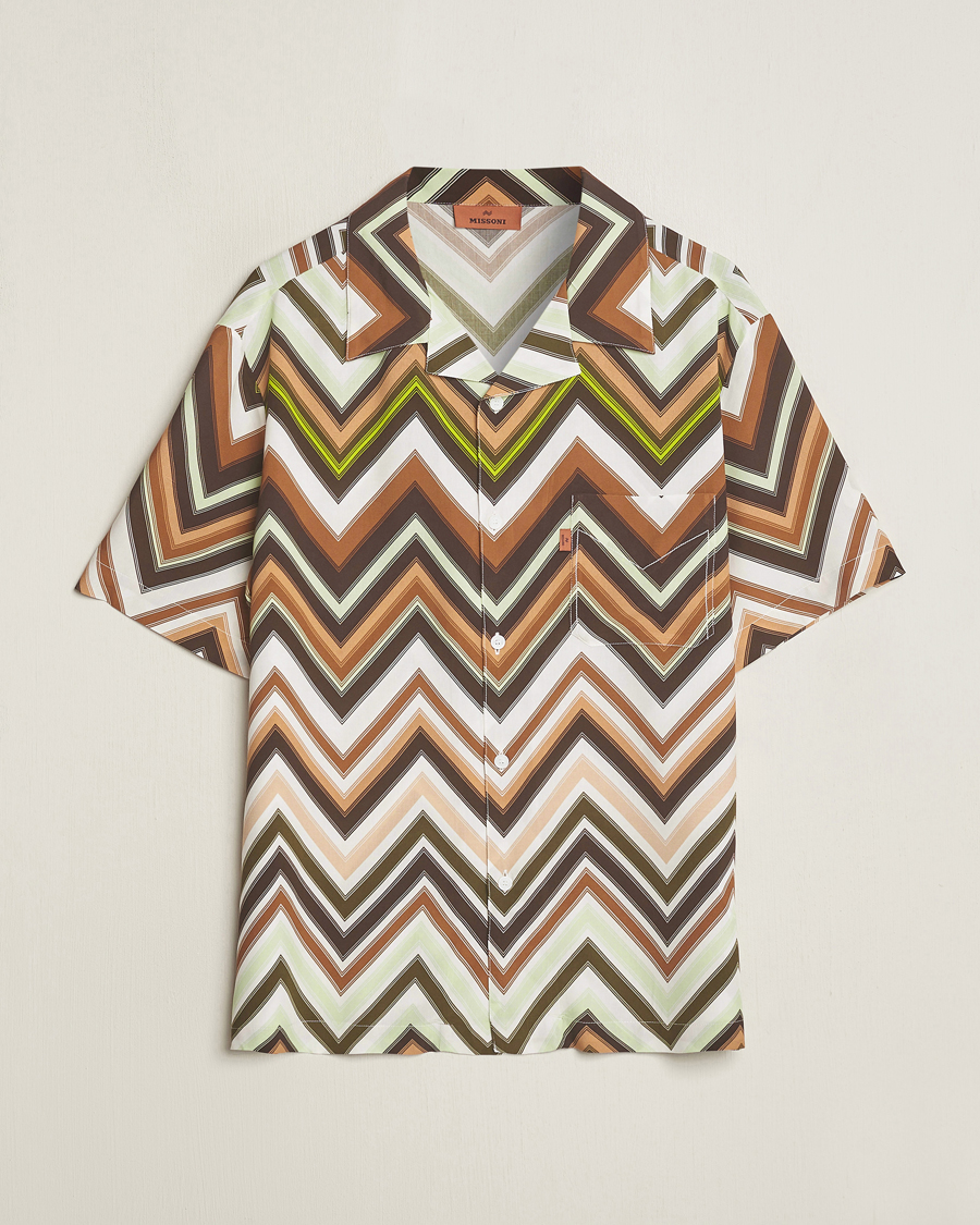 Herren | Hemden | Missoni | Zig Zag Printed Camp Shirt Brown/Green