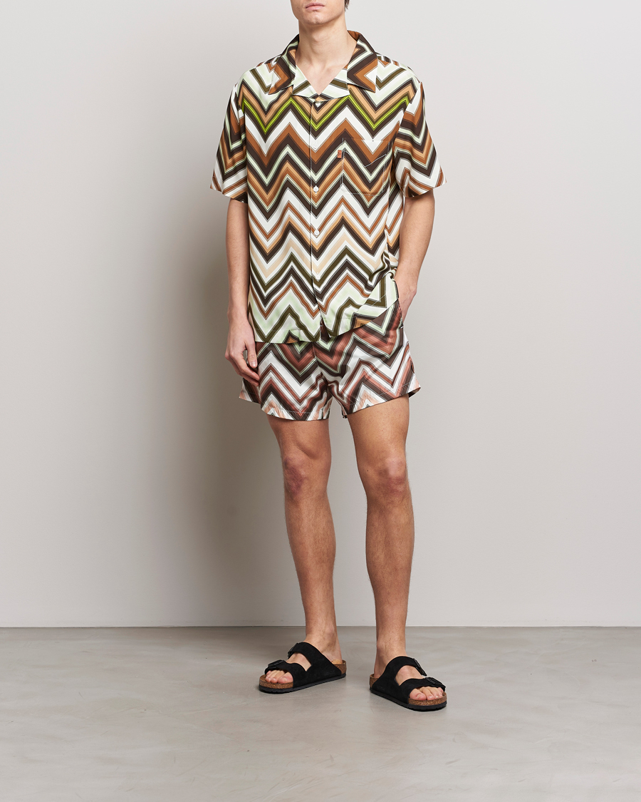 Herren | Hemden | Missoni | Zig Zag Printed Camp Shirt Brown/Green