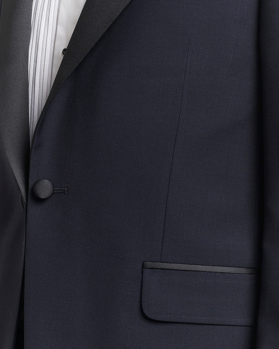 Herren | Sakkos | Oscar Jacobson | Frampton Wool Tuxedo Blazer Navy