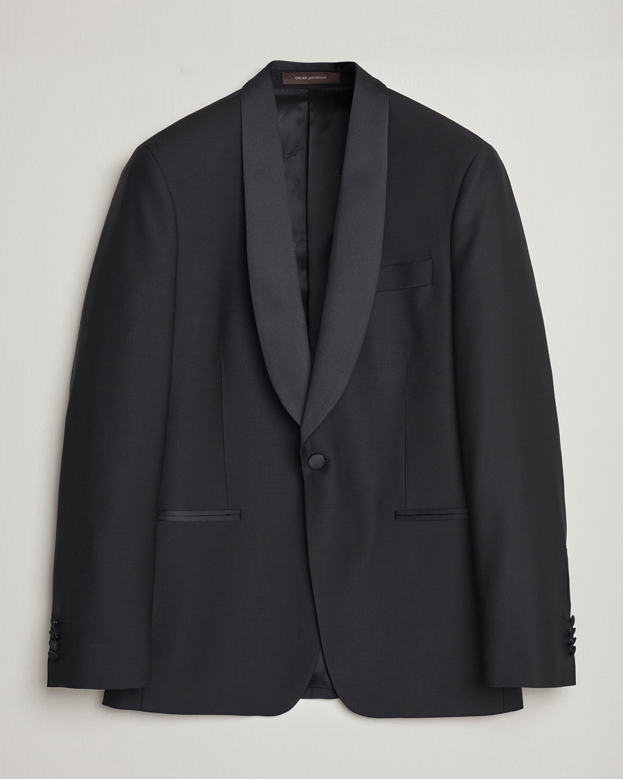 Herren | Sakkos | Oscar Jacobson | Figaro Wool Tuxedo Blazer Black