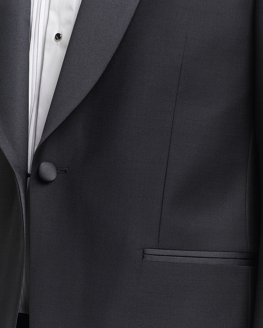 Herren | Sakkos | Oscar Jacobson | Figaro Wool Tuxedo Blazer Black