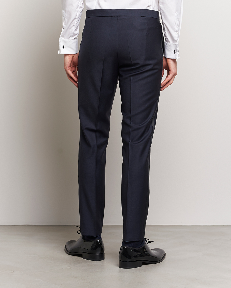 Herren | Hosen | Oscar Jacobson | Denz Wool Tuxedo Trousers Navy