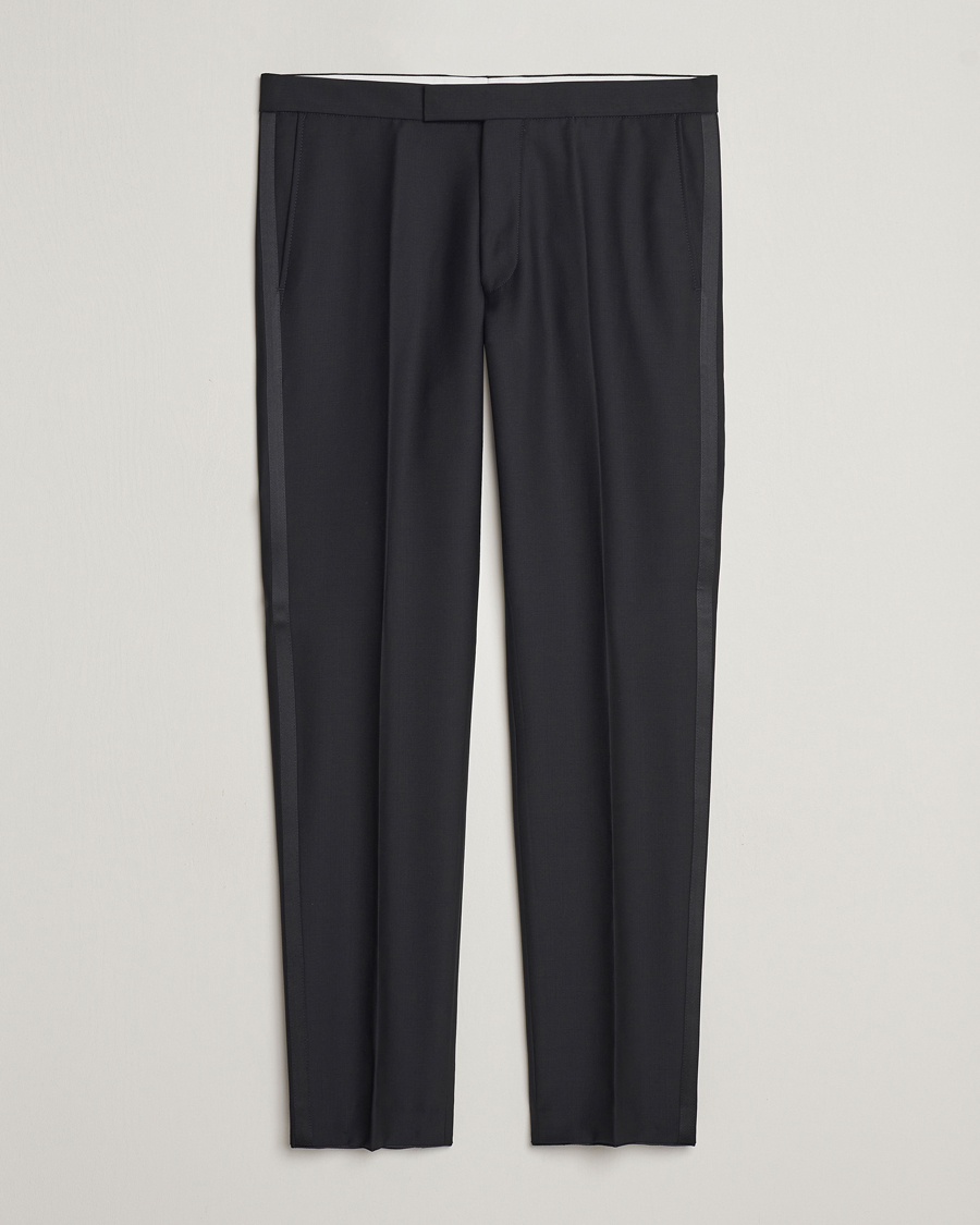 Herren | Hosen | Oscar Jacobson | Denz Wool Tuxedo Trousers Black