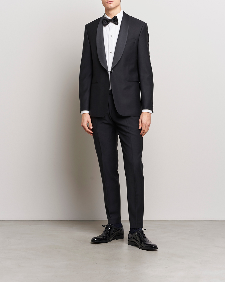 Herren | Hosen | Oscar Jacobson | Denz Wool Tuxedo Trousers Black