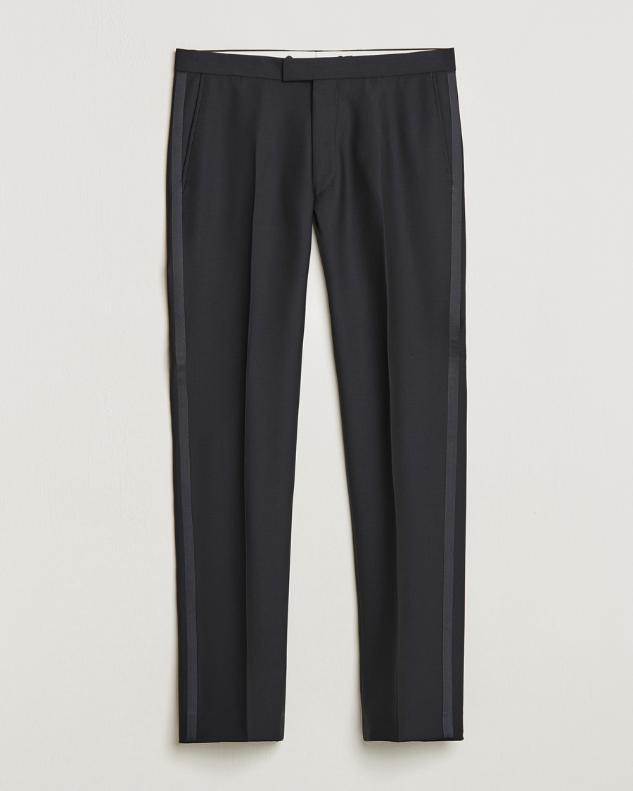 Herren | Hosen | Oscar Jacobson | Denz Straight Wool Tuxedo Trousers Black
