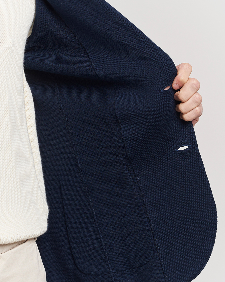 Herren | Sakkos | Lardini | Knitted Cotton Blazer Navy