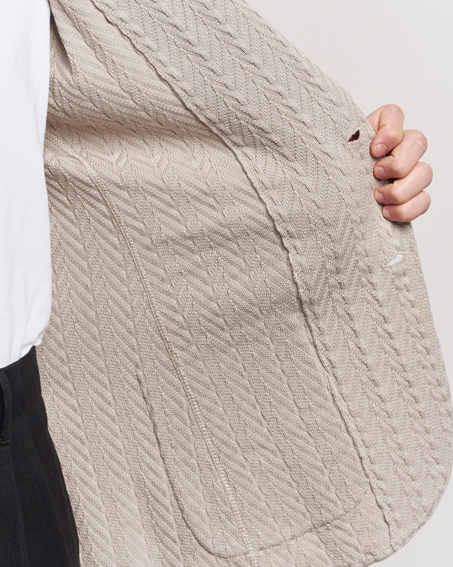 Herren | Sakkos | Lardini | Knitted Structure Cotton Blazer Beige